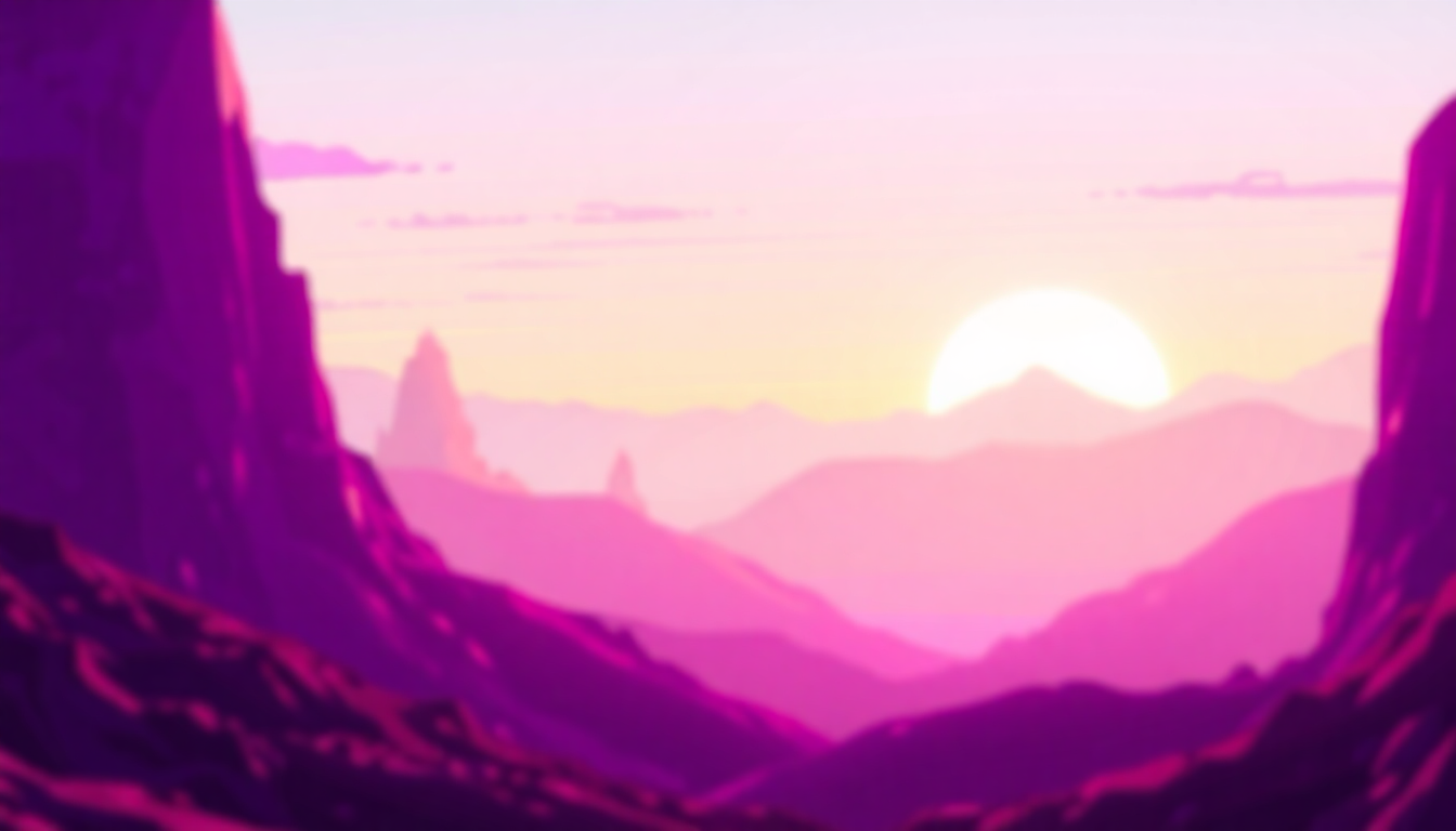 Lush Vaporwave Grid Mountains at Sunset