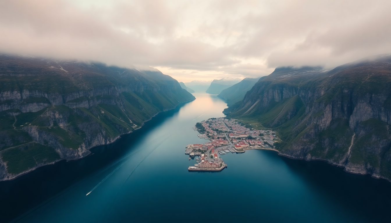 Verdant Norway Fjord Cliffs Drama