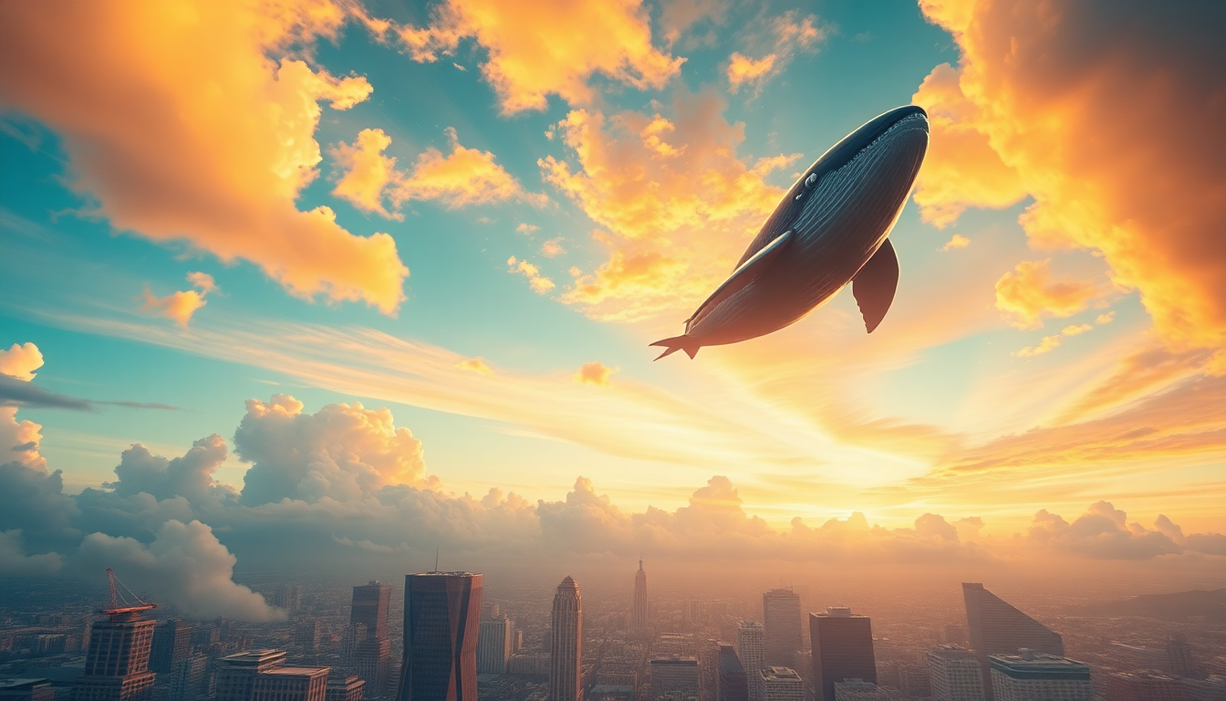 Serene Whale Flying City