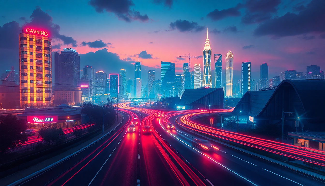 Extraordinary Outrun Drive City by Night