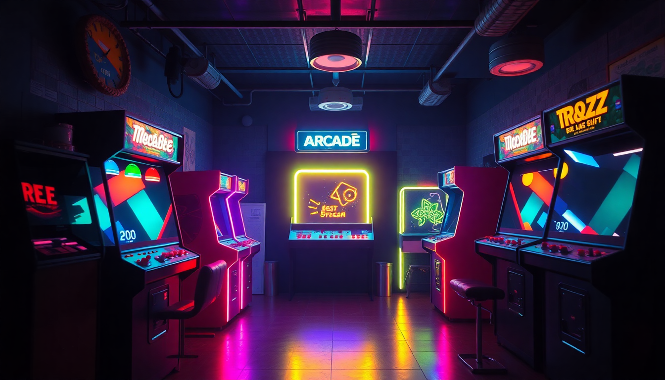 Magnificent Arcade Cabinet Glow Neon Dreams