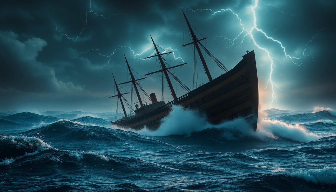 Legendary Shipwreck Stormy Seas Drama