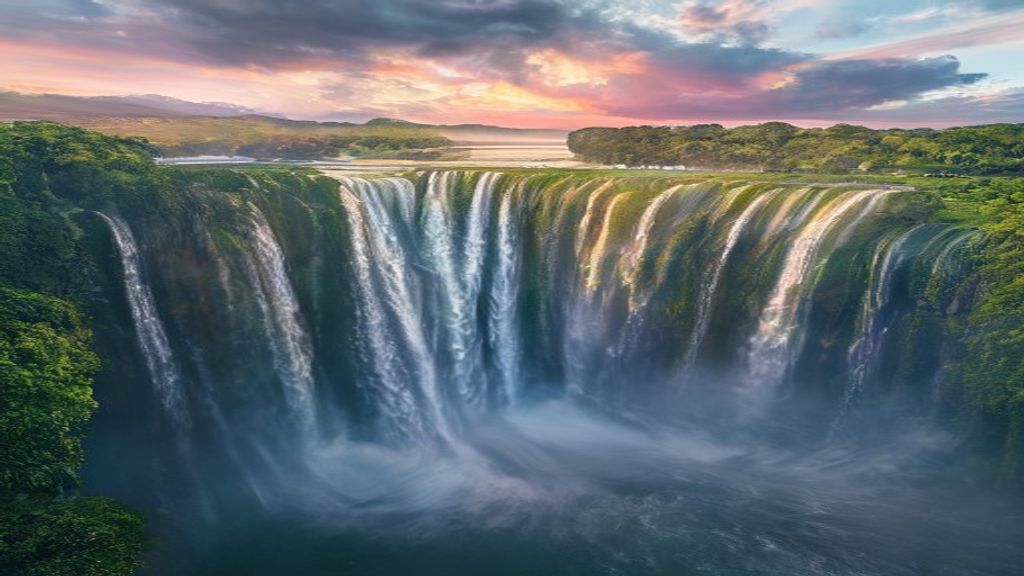 Sublime Iguazu Falls Hundreds Panorama