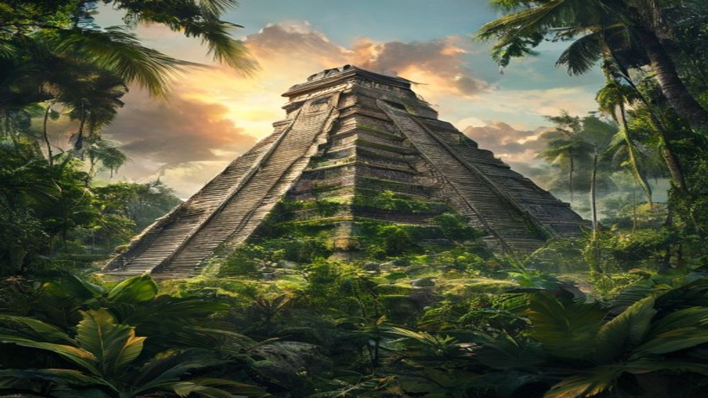 Resplendent Mayan Pyramid Jungle Ruins