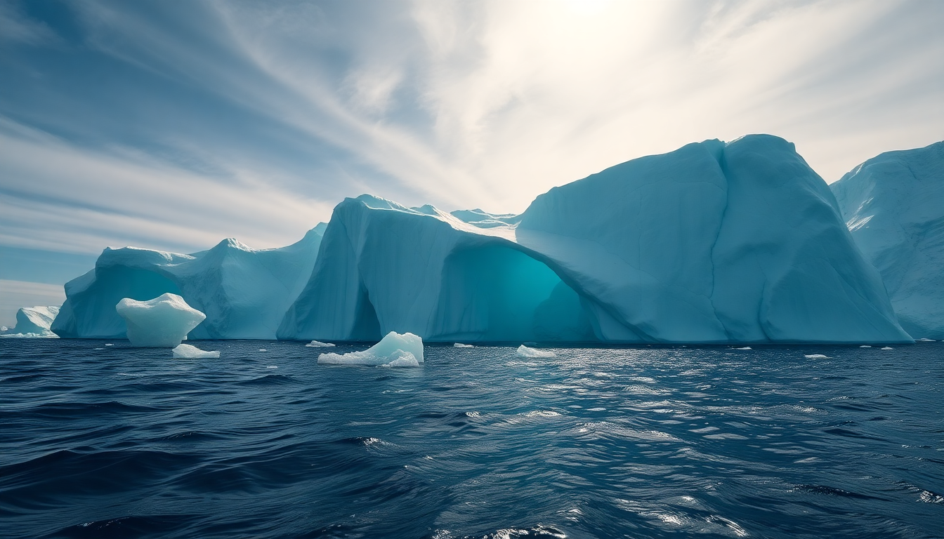 Sweeping Iceberg Sculpture Floating