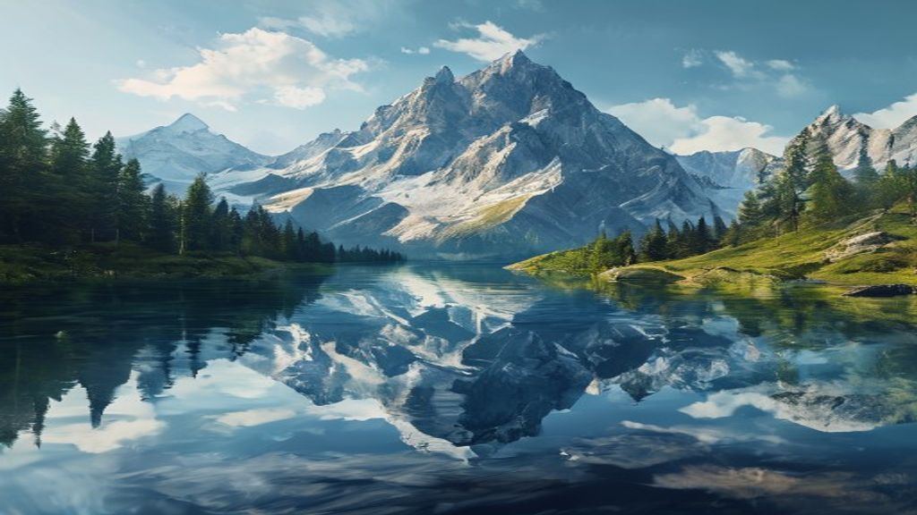 Sublime Mountain Lake Mirror Reflections