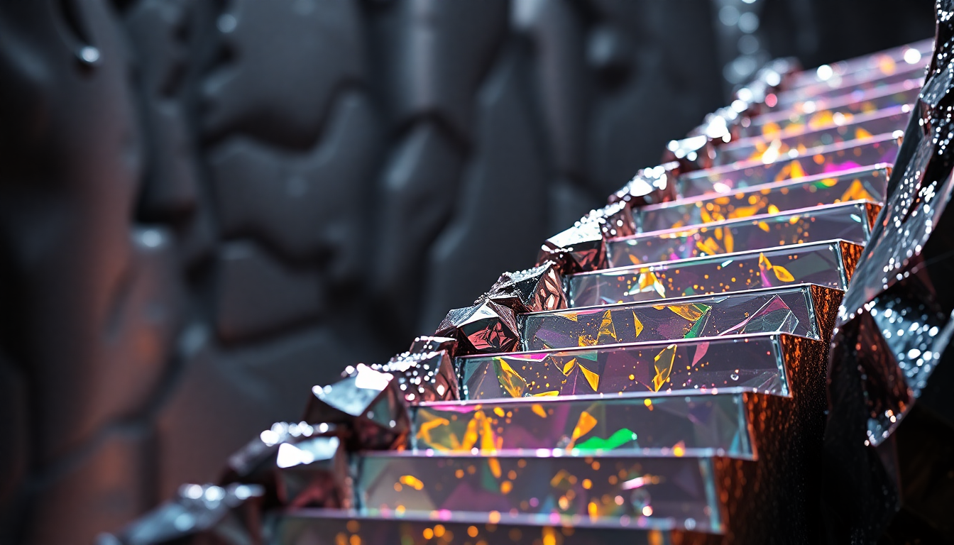 Sweeping Bismuth Staircase Rainbow Crystal