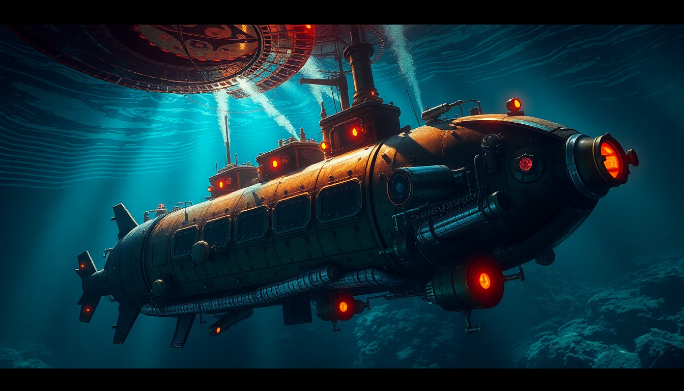 Extraordinary Nautilus Submarine Brass Depths