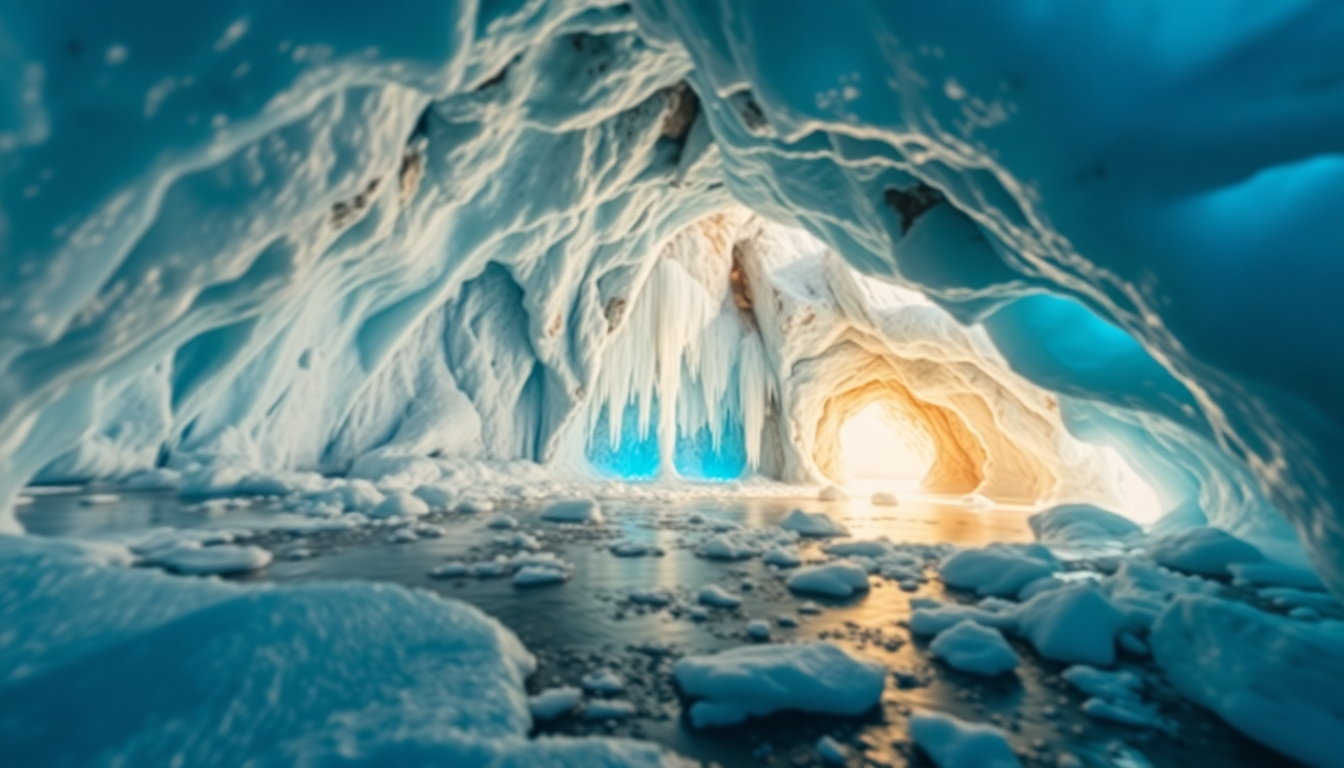Striking Ice Cave Interior Crystal