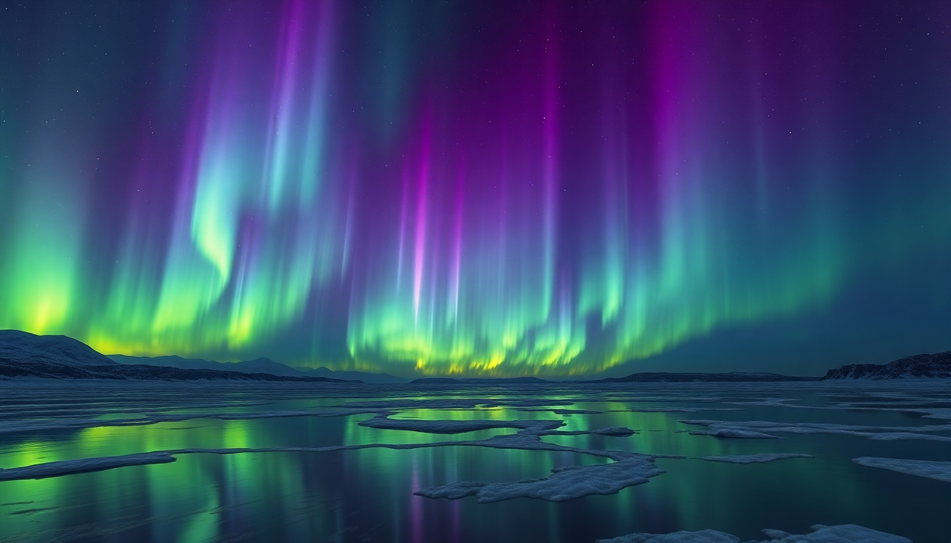 Delicate Aurora Borealis Green Frozen