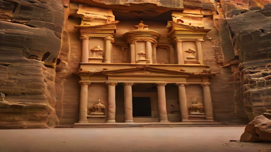 Tranquil Petra Treasury Carved Ruins