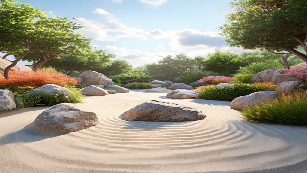 Calm Zen Garden Raked Serenity