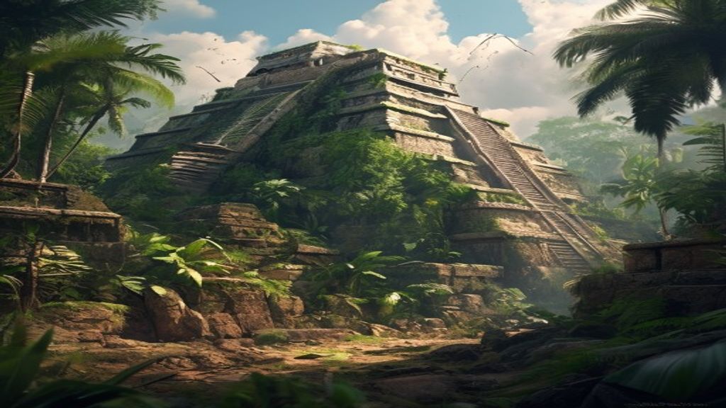 Enchanting Mayan Pyramid Jungle Ruins