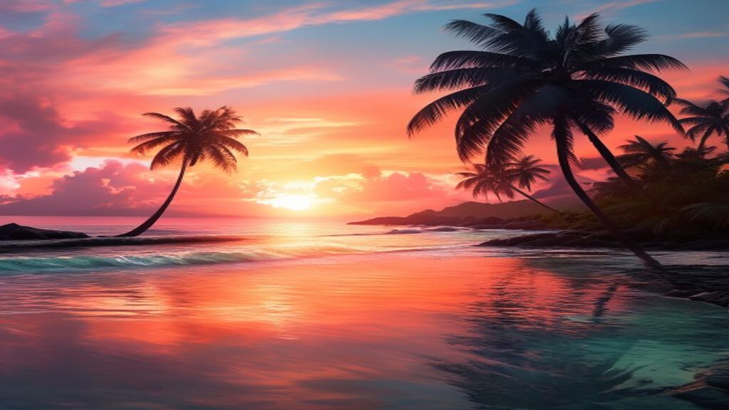 Phenomenal Palm Silhouettes Orange at Sunset