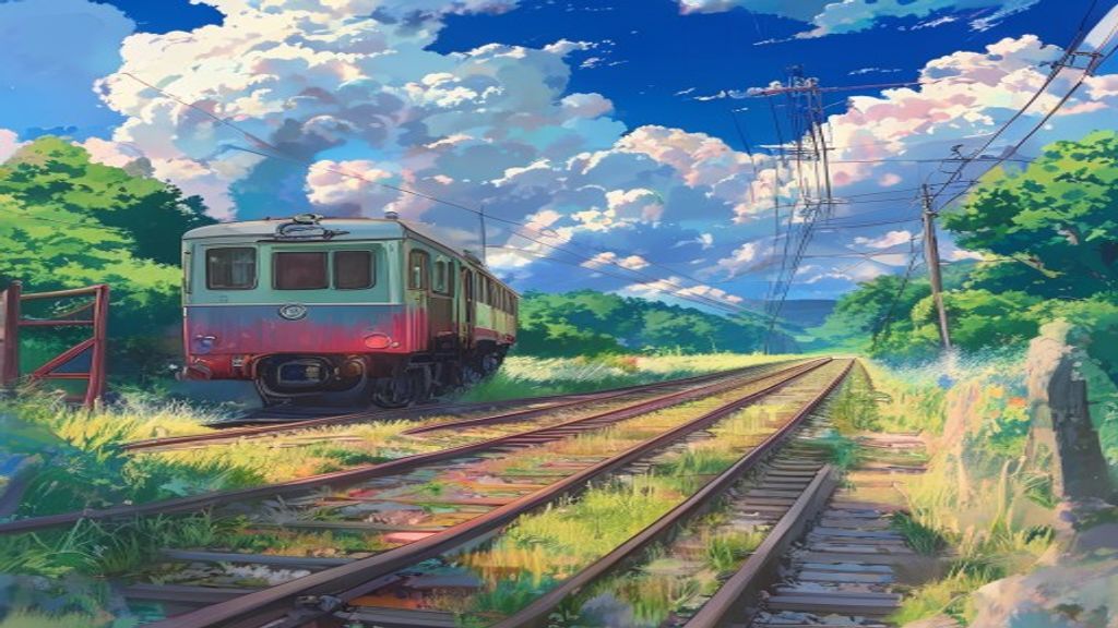 Towering Studio Ghibli Countryside in Summer