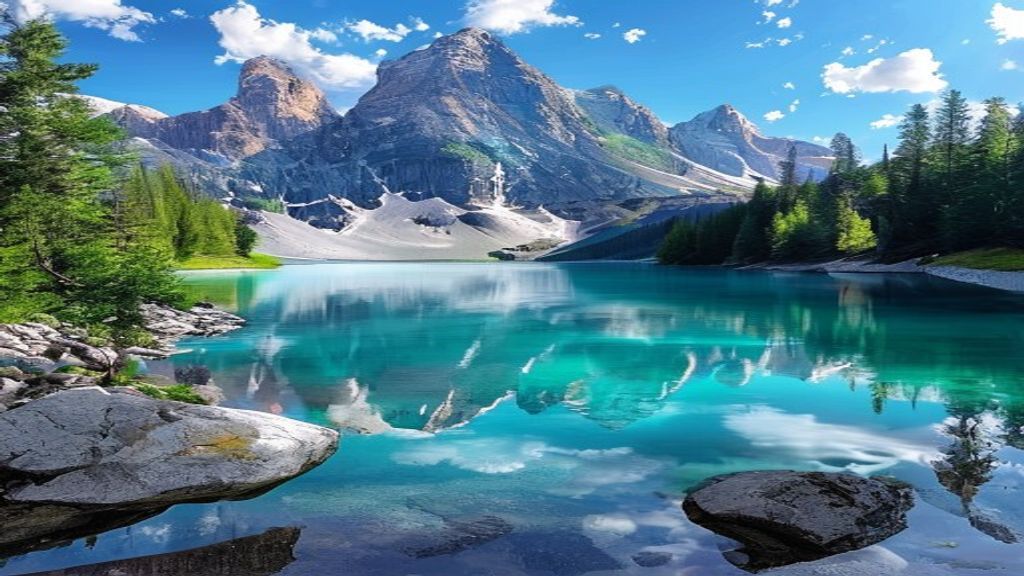 Pristine Canadian Rockies Moraine Reflections