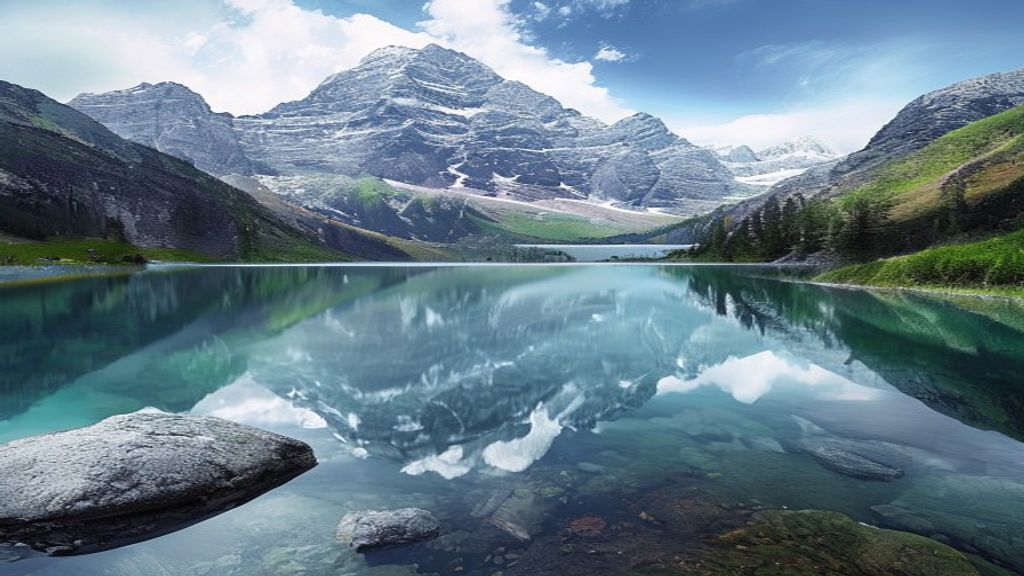 Sweeping Mountain Lake Mirror Reflections