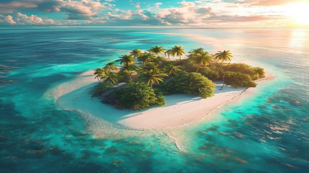 Delicate Maldives Sandbar Island from Above