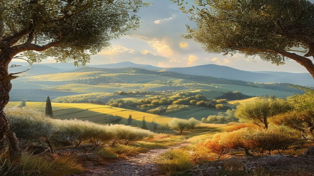 Extraordinary Tuscany Olive Grove in Golden Light