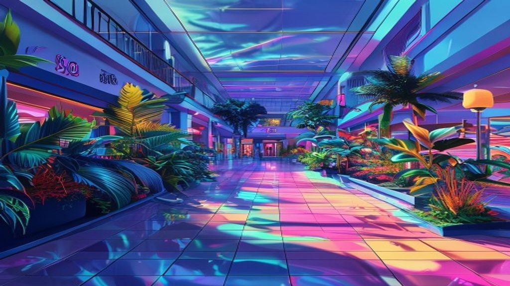 Spectacular Empty Mall 90s Neon Dreams