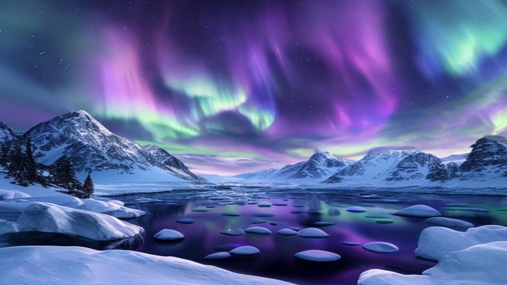 Sublime Arctic Northern Lights in Winter