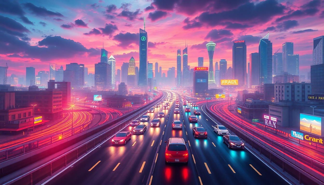 Arcane Flying Cars Traffic Neon Dreams