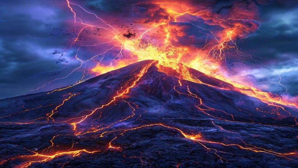 Immense Volcanic Lightning Eruption