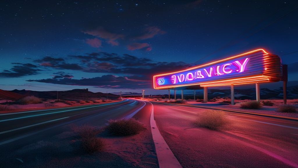 Vibrant Motel Sign Vacancy Neon Dreams