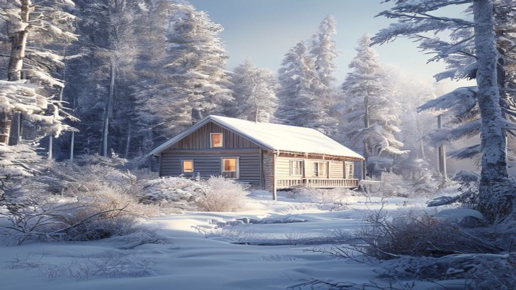 Sprawling Scandinavian Cabin Isolation in Winter