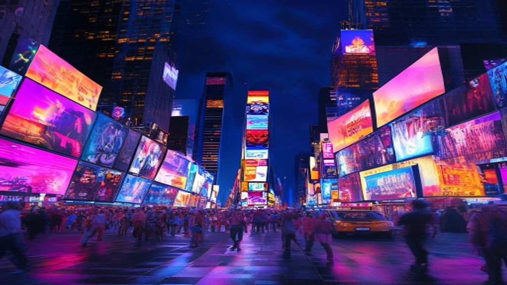 Dazzling Times Square Billboards by Night