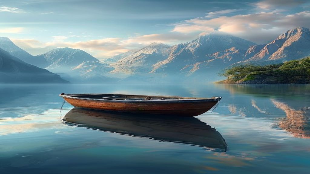 Alluring Single Boat Calm Reflections