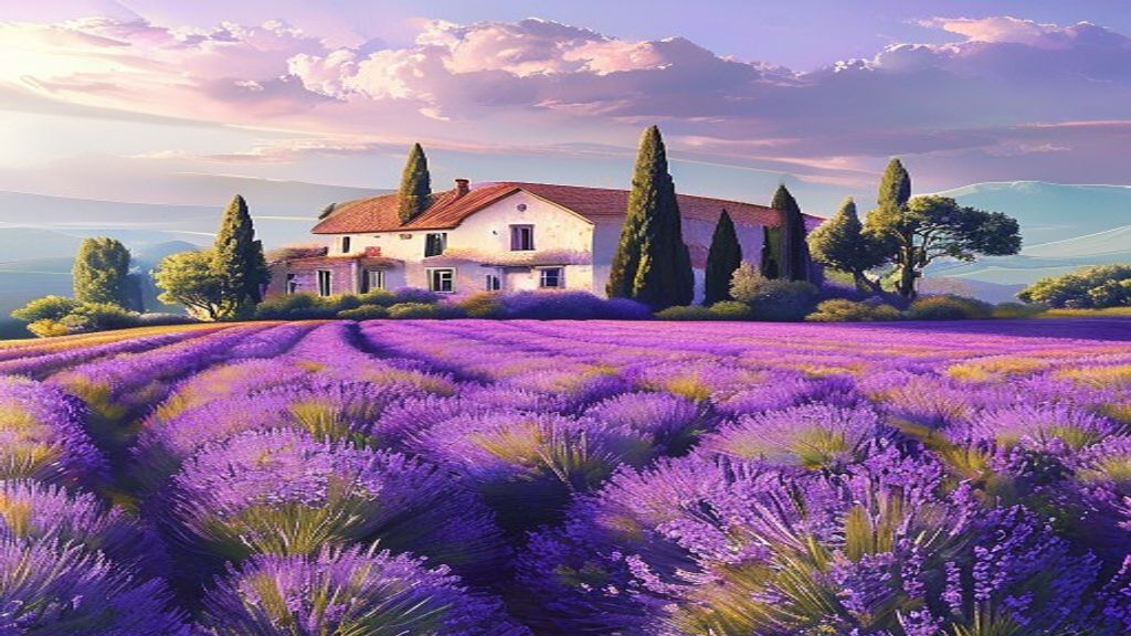 Dreamlike Provence Lavender Farmhouse in Summer
