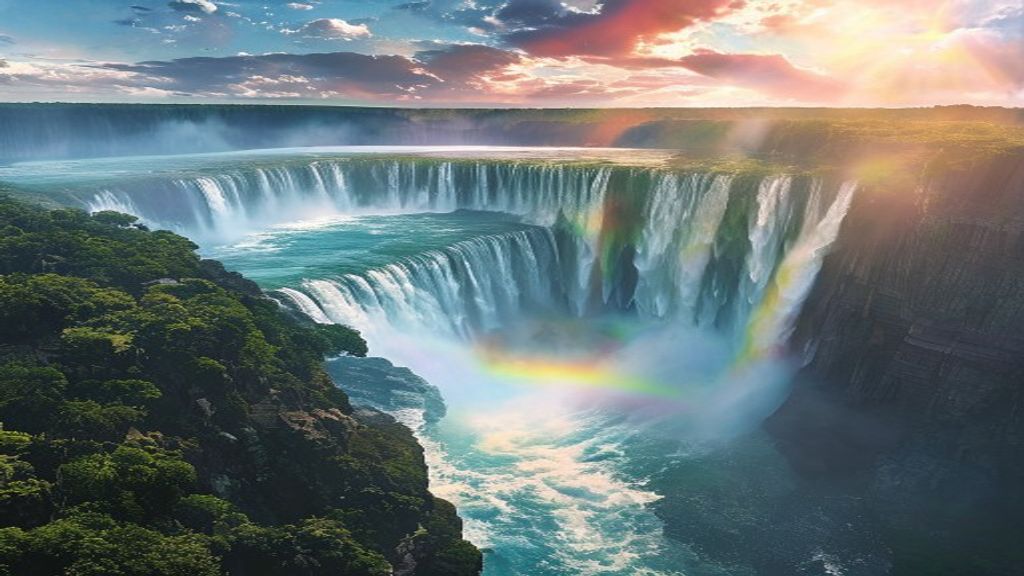 Haunting Iguazu Falls Hundreds Panorama