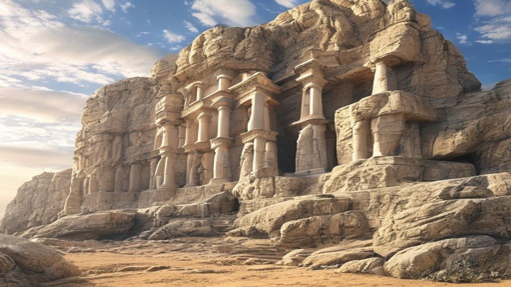 Striking Petra Treasury Carved Ruins