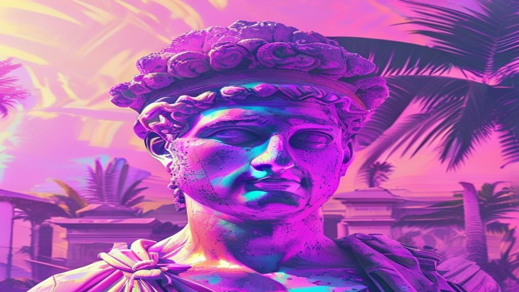 Celestial Vaporwave Roman Busts