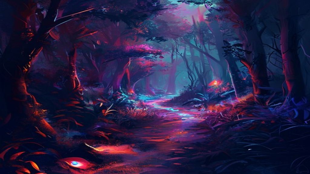 Sprawling Dark Forest Path Glow