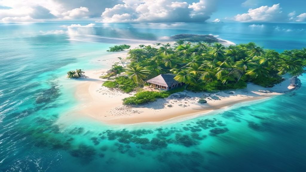 Magnificent Maldives Sandbar Island from Above