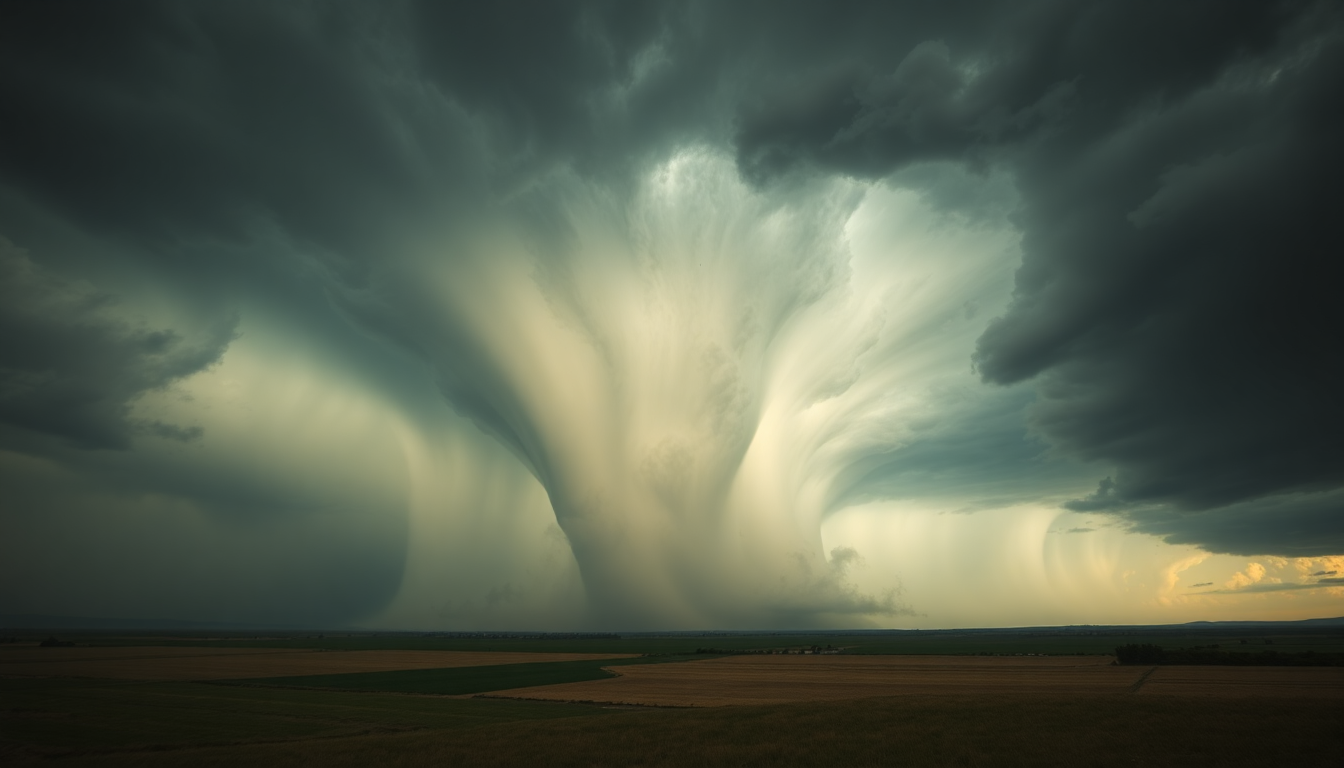 Splendid Tornado Supercell Structure Drama