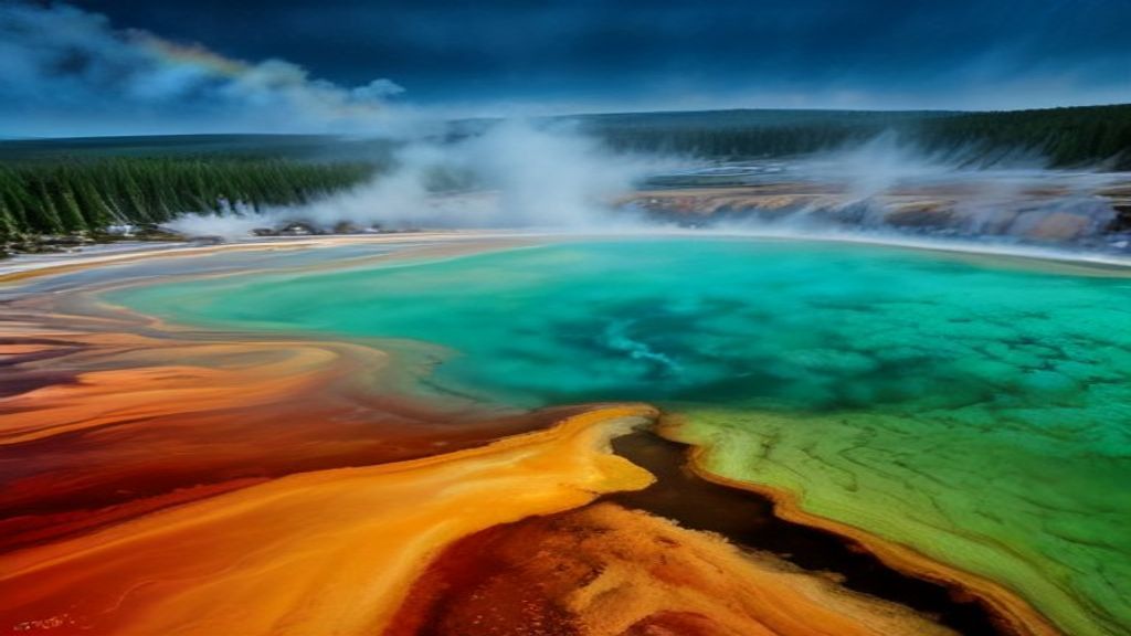 Ornate Grand Prismatic Rainbow in Spring