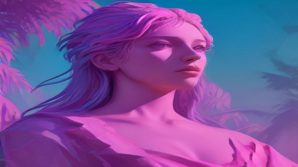 Alluring Vaporwave Roman Busts