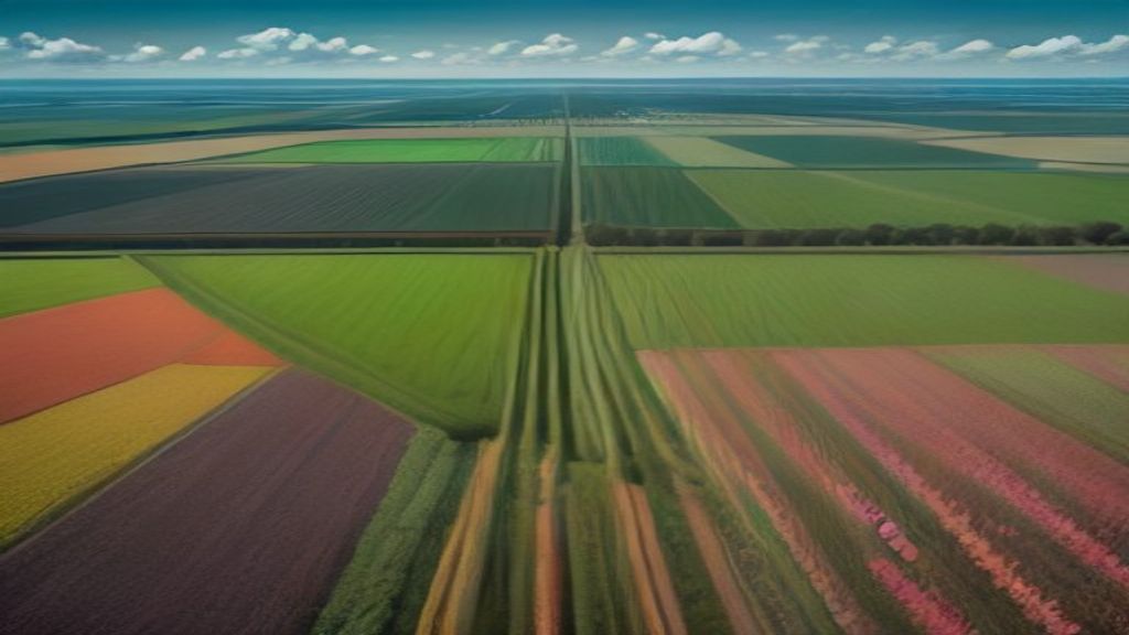 Splendid Tulip Fields Netherlands from Above