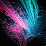 A captivating display of abstract neon smoke patterns with vibrant colors and swirling shapes, perfect for inspiring creative design projects.