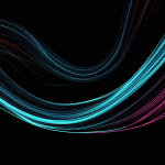 An abstract artwork featuring wavy neon lines on a black background, showcasing vibrant colors and mesmerizing patterns that create a sense of energy and movement.