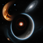 A breathtaking image of a black hole devouring a star, illustrating the powerful gravitational forces and cosmic phenomena in the universe.