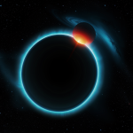 A stunning black hole with a glowing accretion disk, showcasing the cosmic beauty and mysterious allure of deep space phenomena.