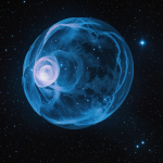 A stunning view of the Bubble Nebula glowing blue in deep space, showcasing its ethereal beauty and cosmic significance, captivating astronomers and stargazers alike.