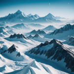 A breathtaking view of crystal mountains on a distant exoplanet, showcasing the beauty of alien landscapes under a starry sky.