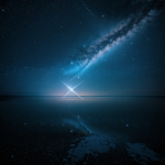 A breathtaking crystalline nebula reflecting starlight, showcasing vibrant colors and cosmic beauty in the vast universe.