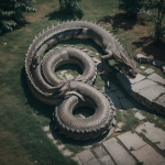 A majestic dragon majestically curled around an ancient stone tower, representing the blend of fantasy and architecture.