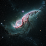 A stunning nebula in space, shaped like a dragon, with vibrant colors and swirling gases, showcasing the beauty and mystery of the universe.